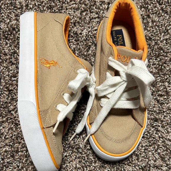 Polo by Ralph Lauren Kids Tan and Orange Sneakers (NWOT) - Picture 5 of 10
